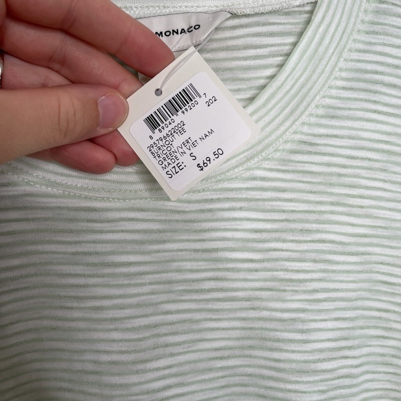 Club Monaco burnout tee striped green - Picture 2 of 5